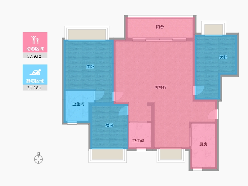 江苏省-苏州市-和岸花园-87.00-户型库-动静分区