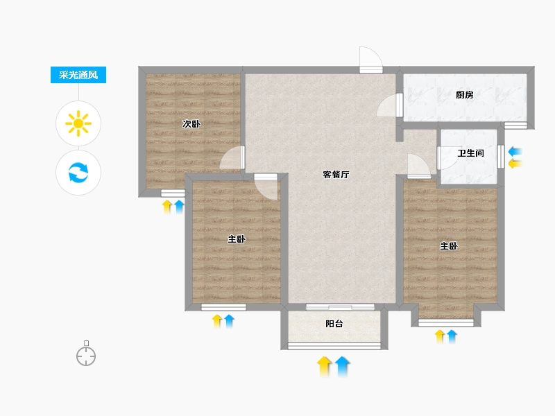 河北省-保定市-康远悦中心-86.40-户型库-采光通风