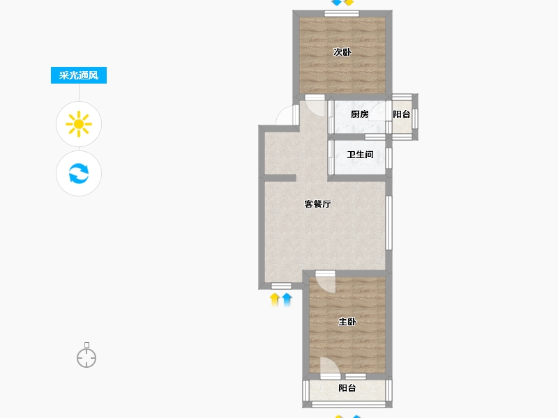 北京-北京市-建东苑-西区-67.69-户型库-采光通风