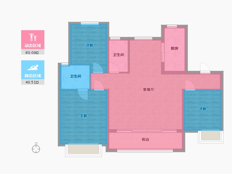 天津-天津市-泽信渤龙云筑-101.00-户型库-动静分区