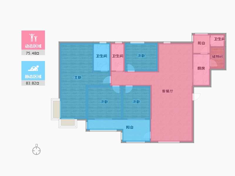 黑龙江省-鹤岗市-波托菲诺天鹅堡-143.84-户型库-动静分区