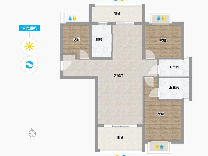 湖南省-郴州市-裕湘公馆-97.14-户型库-采光通风