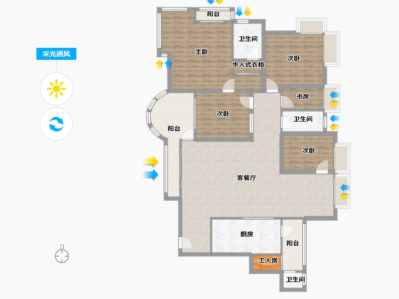 黑龙江省-鹤岗市-波托菲诺天鹅堡-148.58-户型库-采光通风