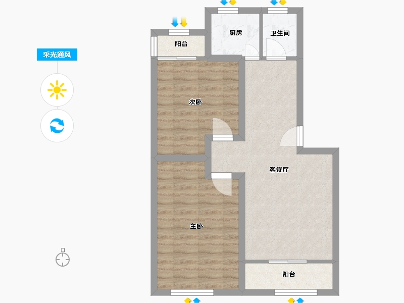 广东省-深圳市-景新花园-60.14-户型库-采光通风