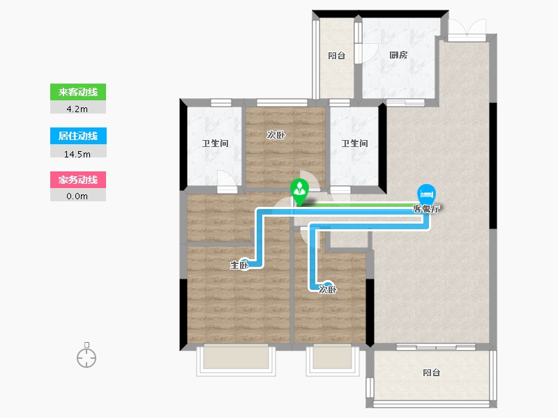 江苏省-扬州市-恒大御湖郡-95.20-户型库-动静线