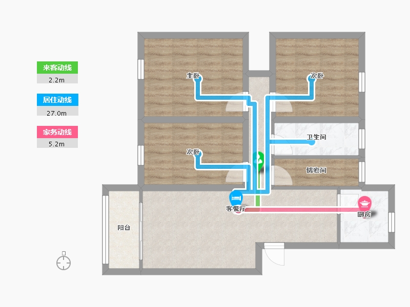 黑龙江省-鹤岗市-桂苑（南山）-73.83-户型库-动静线