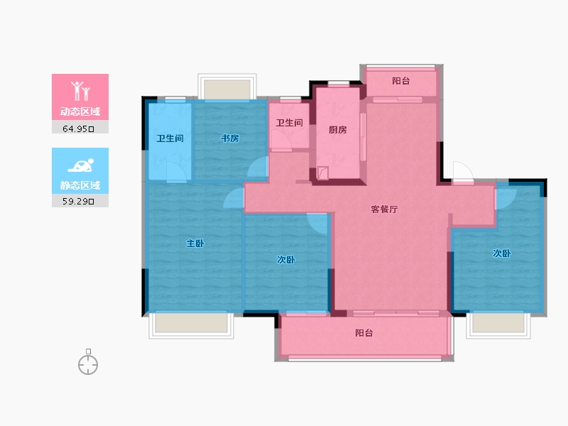 江西省-南昌市-昆仑御-118.40-户型库-动静分区