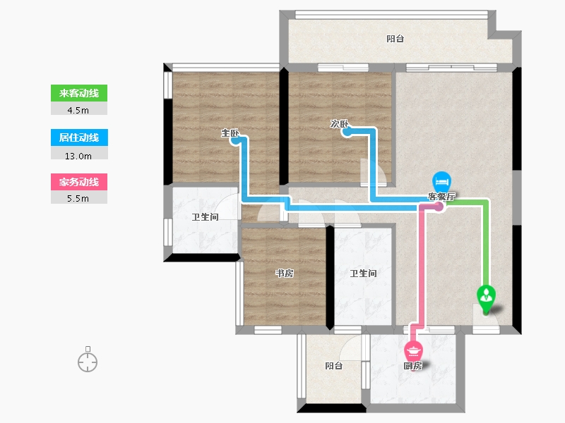 四川省-眉山市-碧桂园-76.80-户型库-动静线