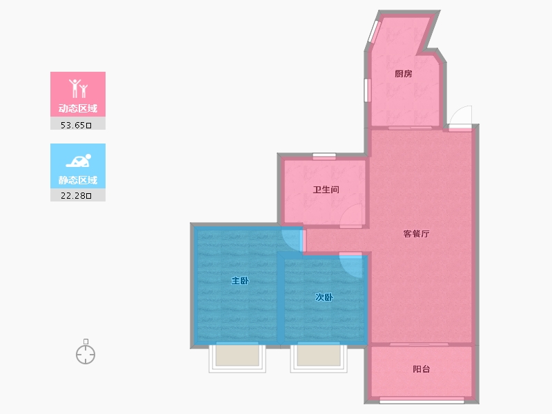 广东省-深圳市-长城盛世家园二期-67.83-户型库-动静分区