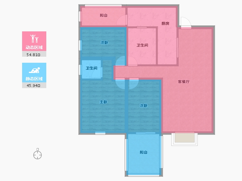 广东省-深圳市-香雅园-89.13-户型库-动静分区