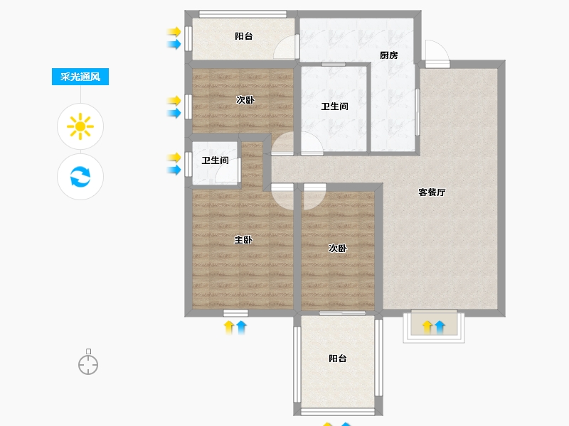 广东省-深圳市-香雅园-89.13-户型库-采光通风