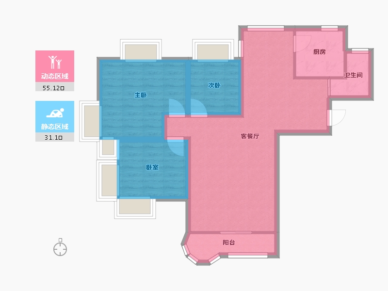 广东省-深圳市-警备区安居苑-76.67-户型库-动静分区