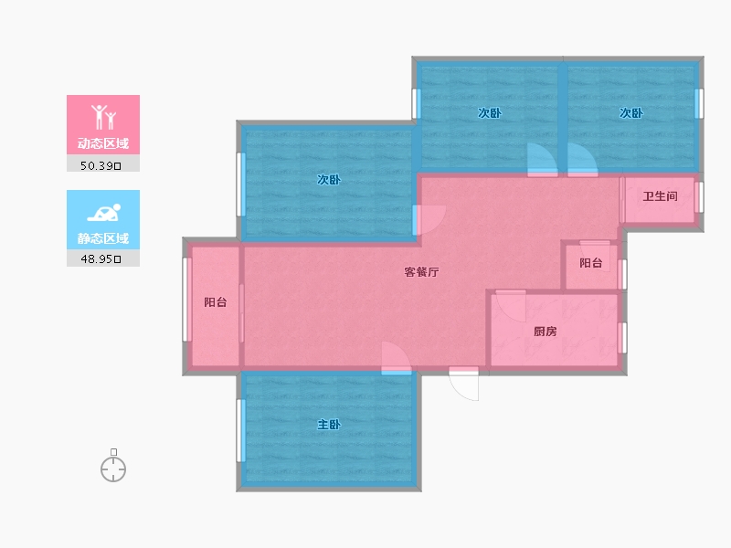 广东省-深圳市-景田南住宅小区-88.42-户型库-动静分区