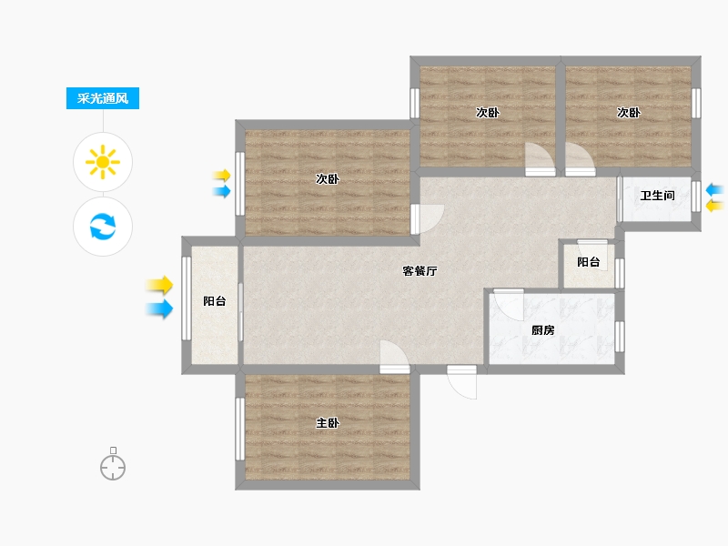 广东省-深圳市-景田南住宅小区-88.42-户型库-采光通风