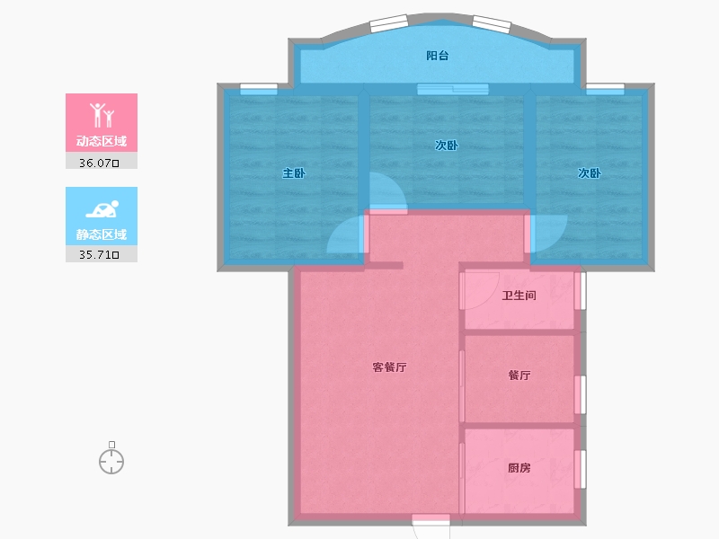 广东省-深圳市-香蜜新村-63.47-户型库-动静分区