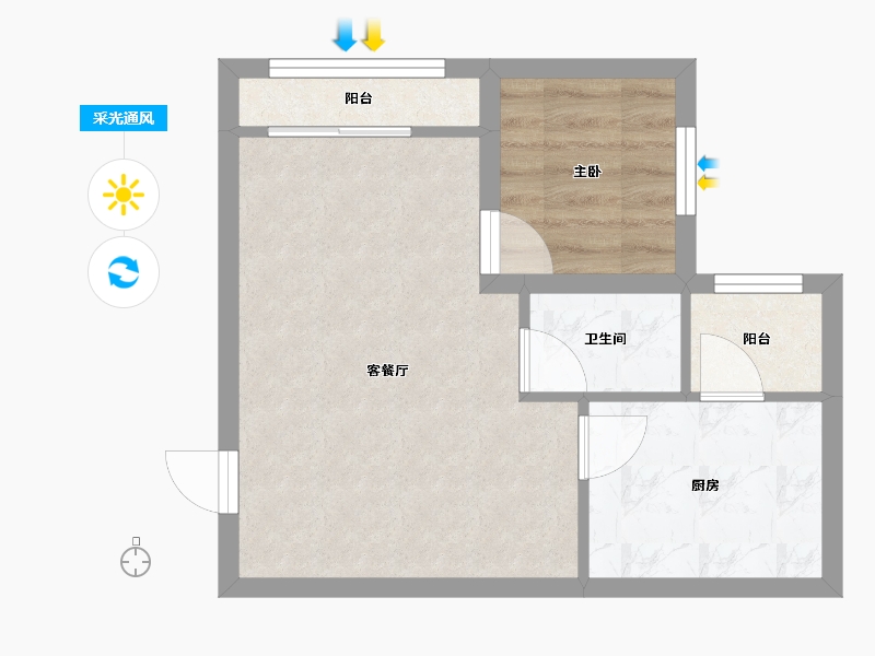 广东省-深圳市-青莲公寓-39.00-户型库-采光通风