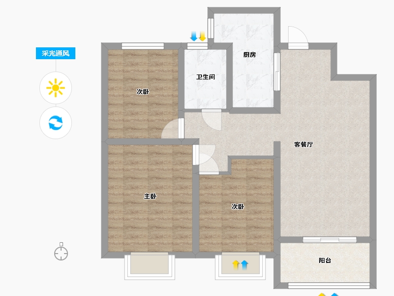 山东省-临沂市-上都华府-98.50-户型库-采光通风