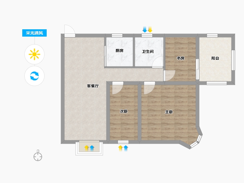 广东省-深圳市-香雅园-75.48-户型库-采光通风