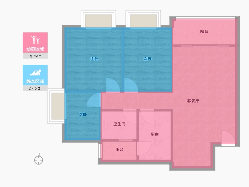 广东省-深圳市-景秀年华家园-60.64-户型库-动静分区