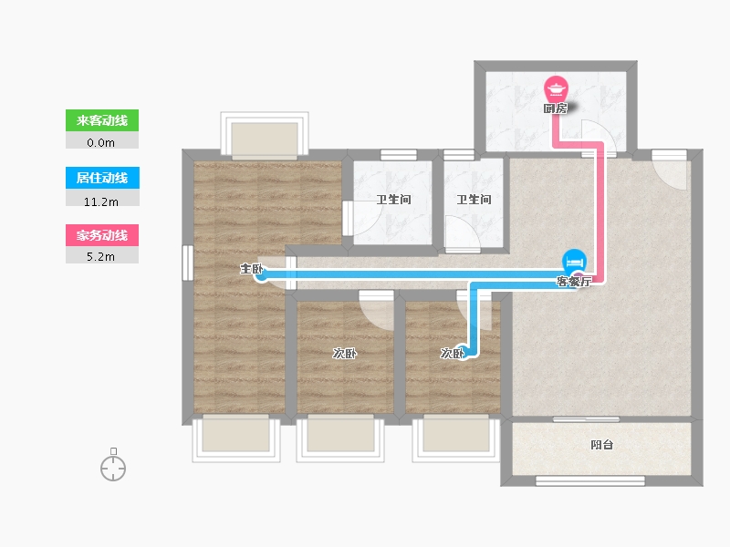 广东省-深圳市-翔名苑-70.61-户型库-动静线