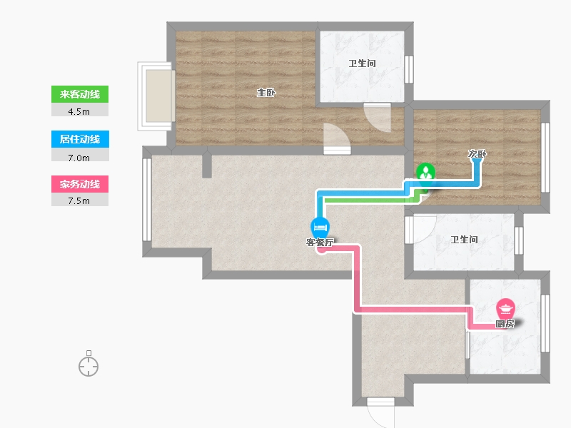 江苏省-南京市-新景南苑-86.40-户型库-动静线