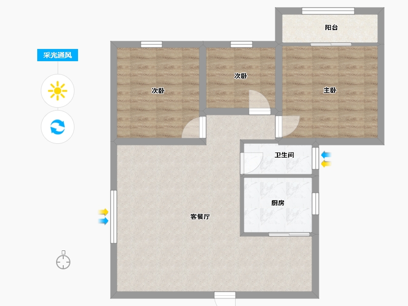 广东省-深圳市-香蜜二村-73.18-户型库-采光通风