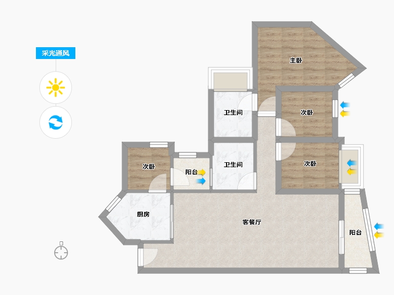 广东省-深圳市-长城盛世家园二期-72.31-户型库-采光通风