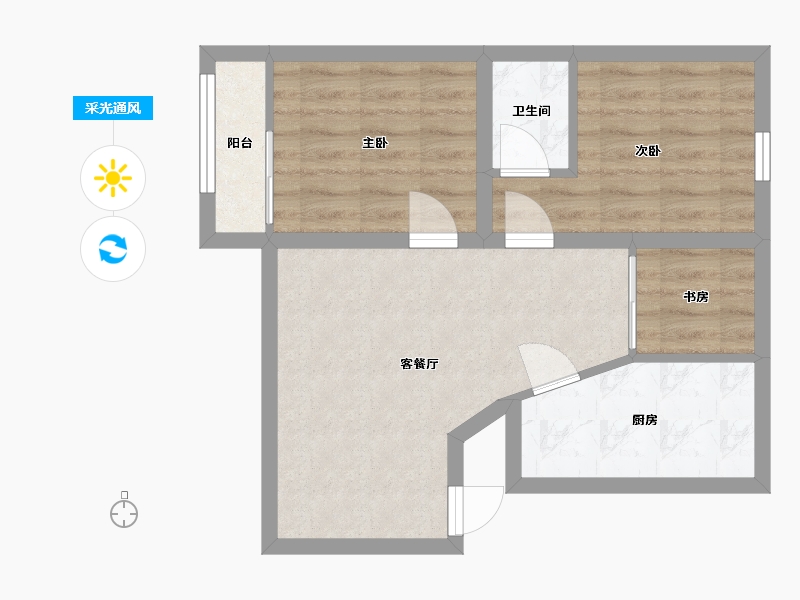 广东省-深圳市-馨庭苑(福田)-53.07-户型库-采光通风