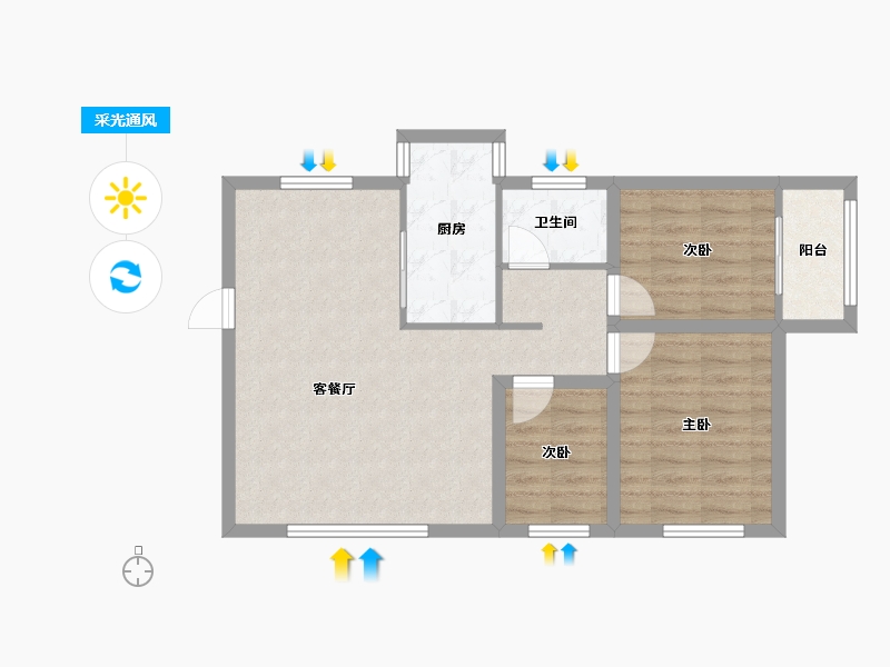 广东省-深圳市-景鹏大厦-69.14-户型库-采光通风