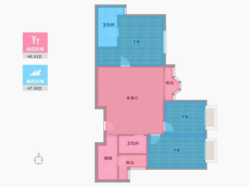 广东省-深圳市-馨庭苑(福田)-84.41-户型库-动静分区