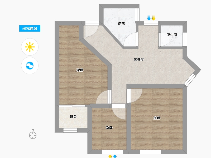 广东省-深圳市-景田南住宅小区-47.41-户型库-采光通风