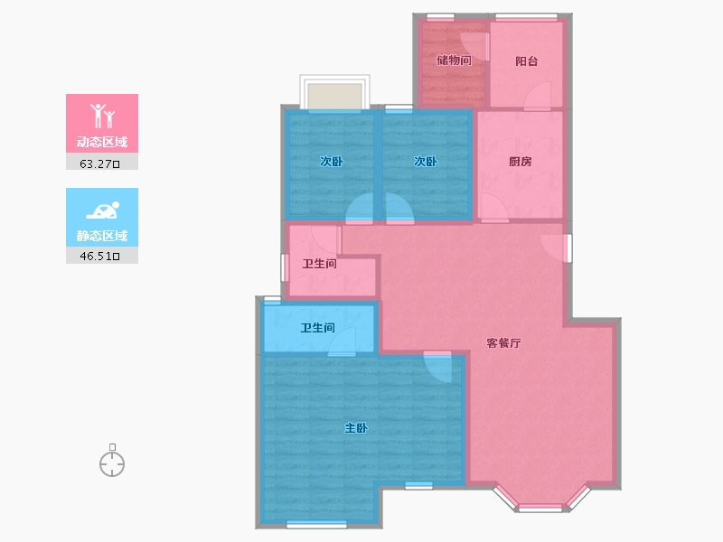 广东省-深圳市-东方玫瑰园-98.19-户型库-动静分区