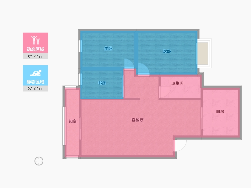 广东省-深圳市-梅林海关生活区-72.66-户型库-动静分区