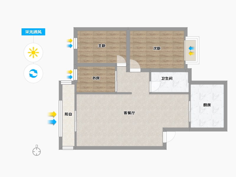 广东省-深圳市-梅林海关生活区-72.66-户型库-采光通风