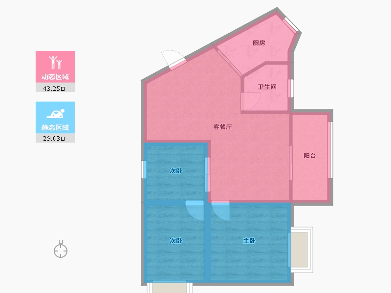 广东省-深圳市-嘉隆星苑-64.51-户型库-动静分区