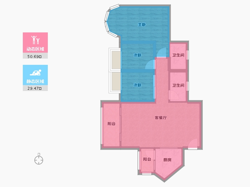 广东省-深圳市-黄埔雅苑乐悠园(黄埔雅苑三期)-71.22-户型库-动静分区