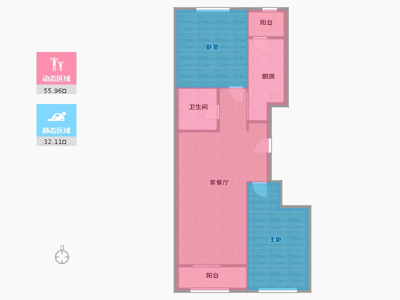 山东省-济南市-阳光100-92.80-户型库-动静分区