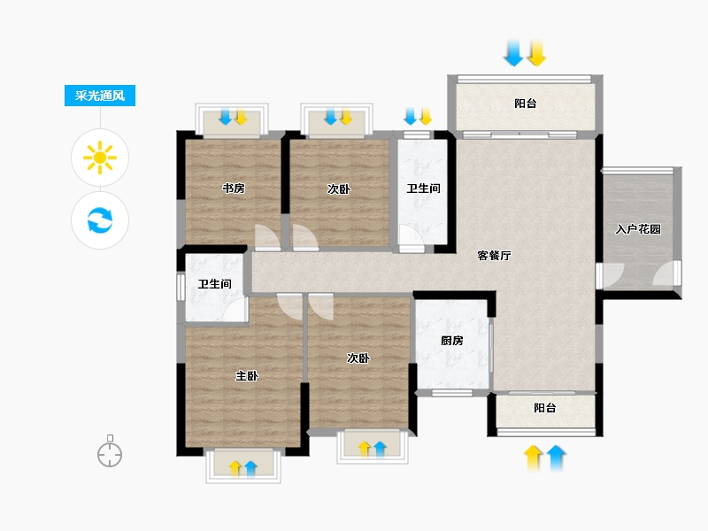 湖南省-郴州市-东岭逸景-115.15-户型库-采光通风