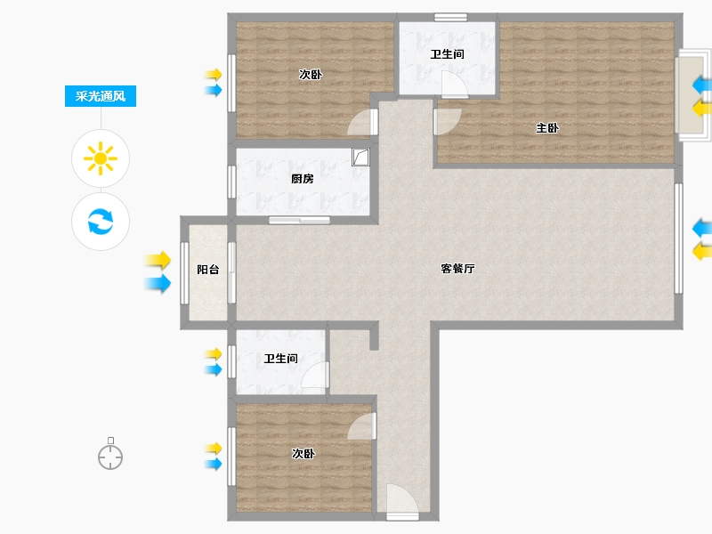 甘肃省-陇南市-秦都-148.00-户型库-采光通风