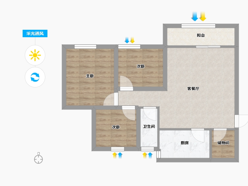 广东省-深圳市-特发小区-61.67-户型库-采光通风