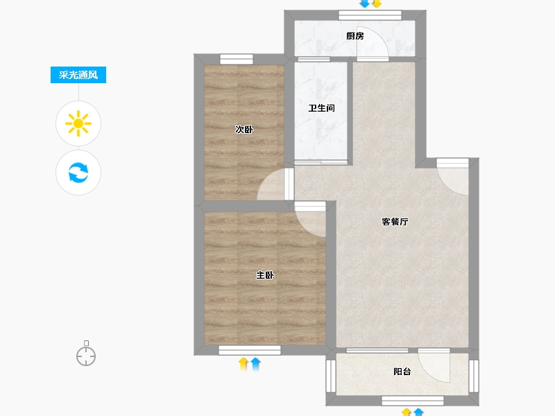 广东省-深圳市-香蜜新村-46.06-户型库-采光通风