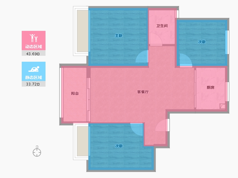 浙江省-宁波市-尚府-70.56-户型库-动静分区