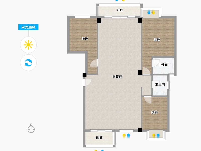 福建省-龙岩市-莲西小区-111.20-户型库-采光通风