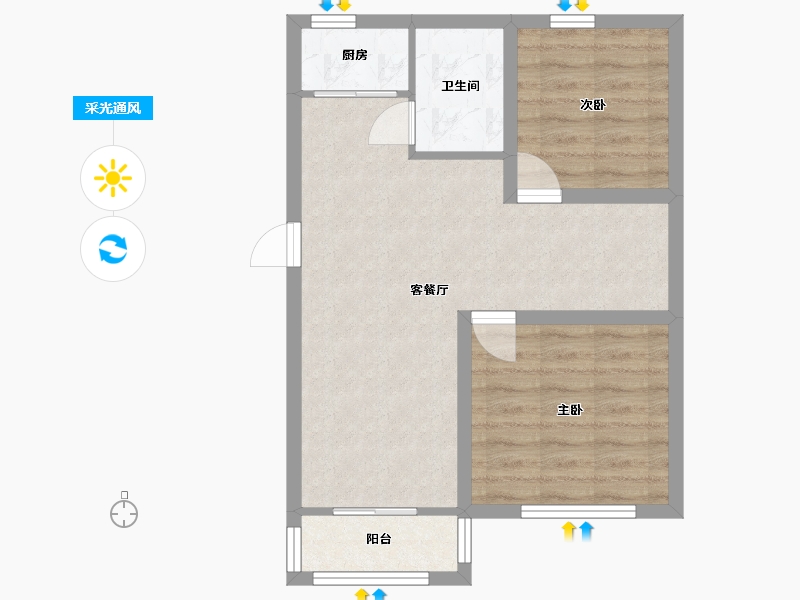 广东省-深圳市-香蜜新村-56.54-户型库-采光通风