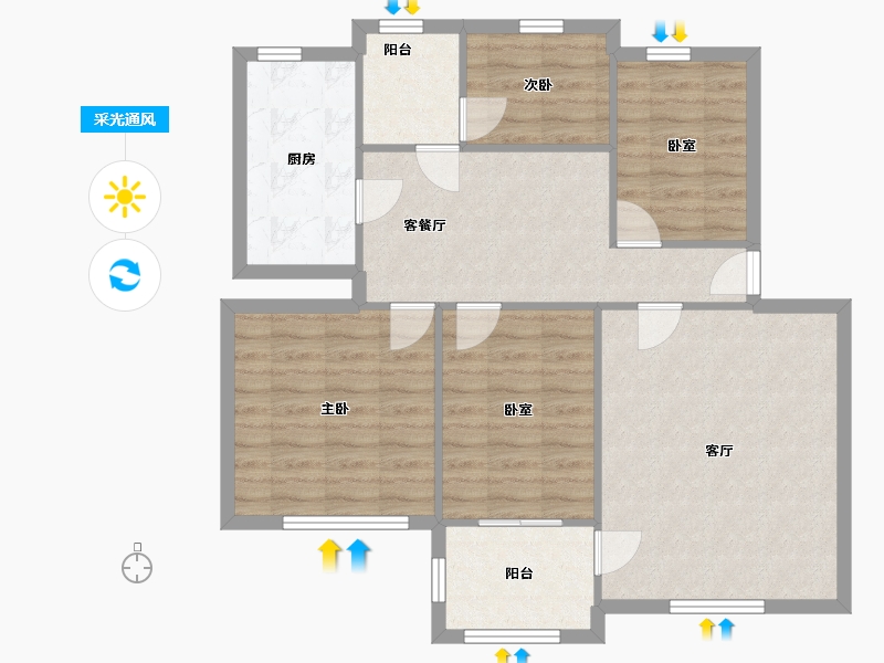 广东省-深圳市-龙塘机场小区-89.14-户型库-采光通风