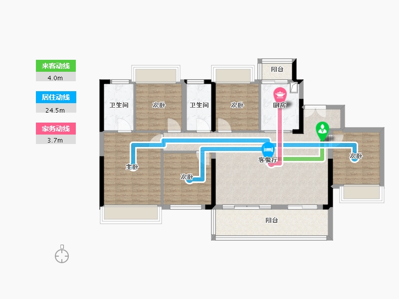 湖南省-株洲市-高科壹号领域二期-128.00-户型库-动静线