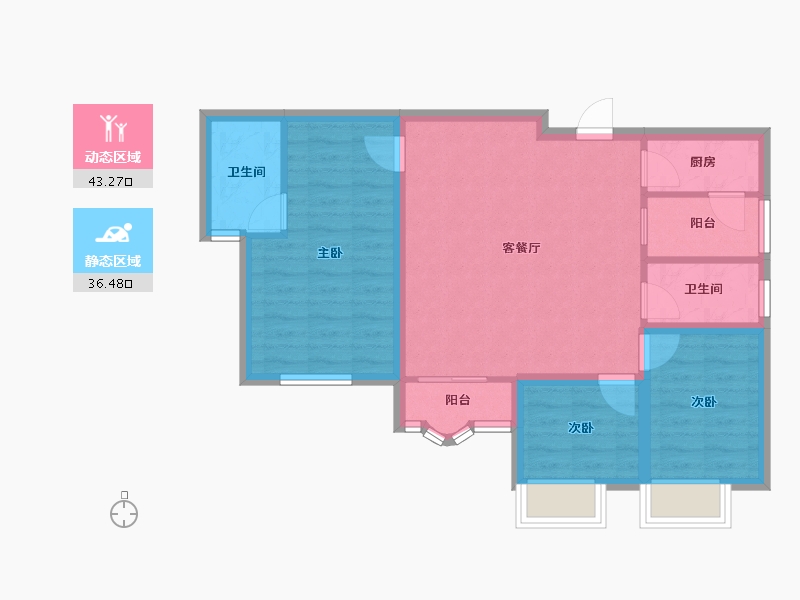 广东省-深圳市-馨庭苑(福田)-71.10-户型库-动静分区