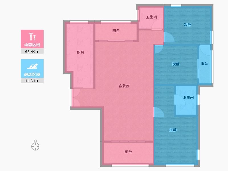 江苏省-苏州市-东湖林语-111.38-户型库-动静分区