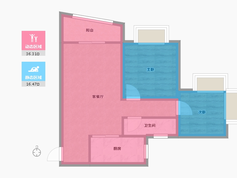 广东省-深圳市-长城盛世家园二期-46.35-户型库-动静分区