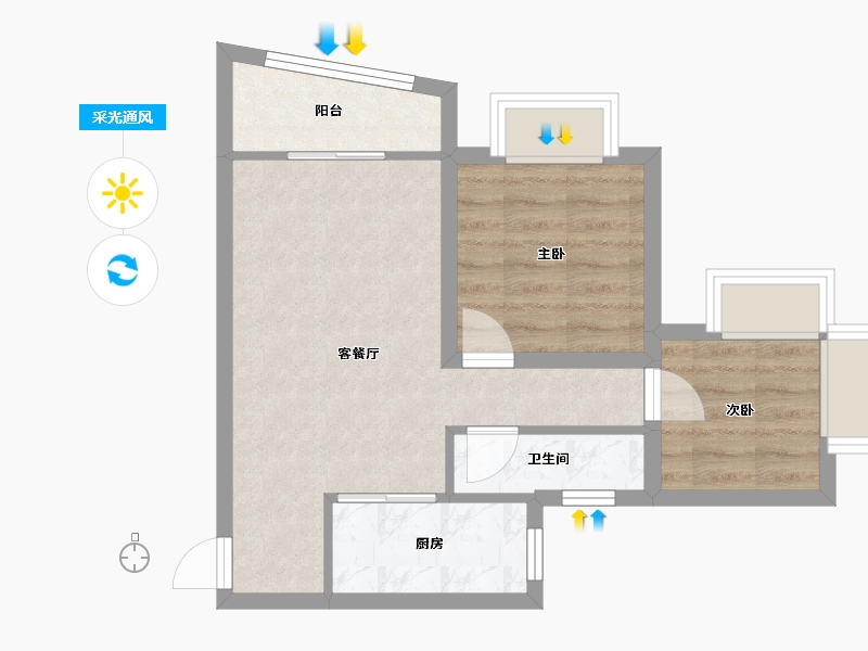 广东省-深圳市-长城盛世家园二期-46.35-户型库-采光通风